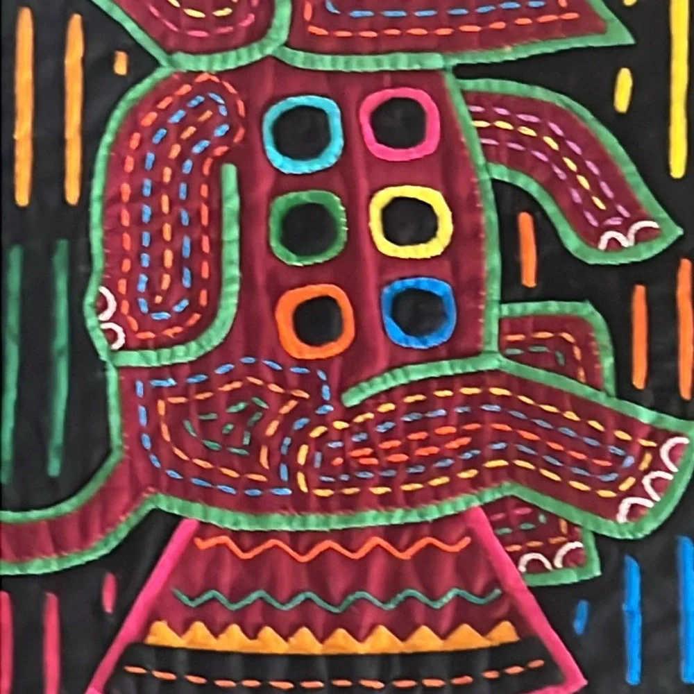 Vintage Elephant Mola Hand Made in Panama